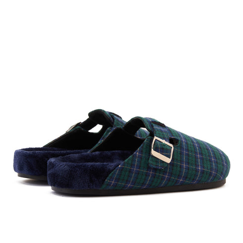 Snuggs Clogs Dark Blue x Green Checkered